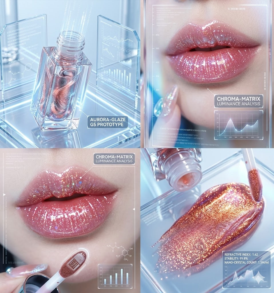 Glossy Pearlescent Lip Glaze - Shimmering Long Lasting Hydrating Lip Gloss, Waterproof & Non-Sticky Liquid Lipstick for Radiant Shine