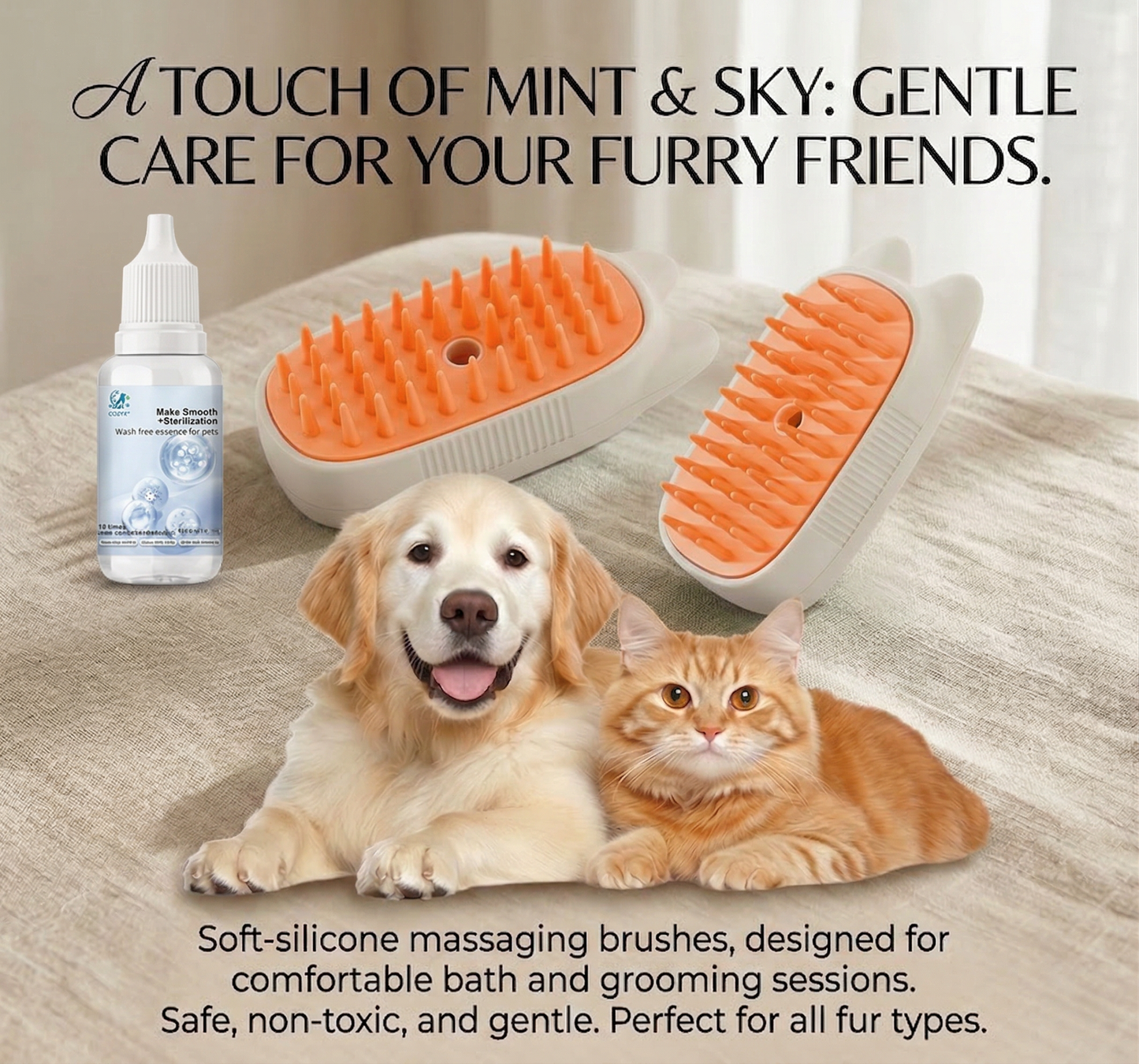 Stop Struggling with Bath Time! 🚿 Get the 2-in-1 Waterless Grooming Secret (49% OFF Ends Tonight!)