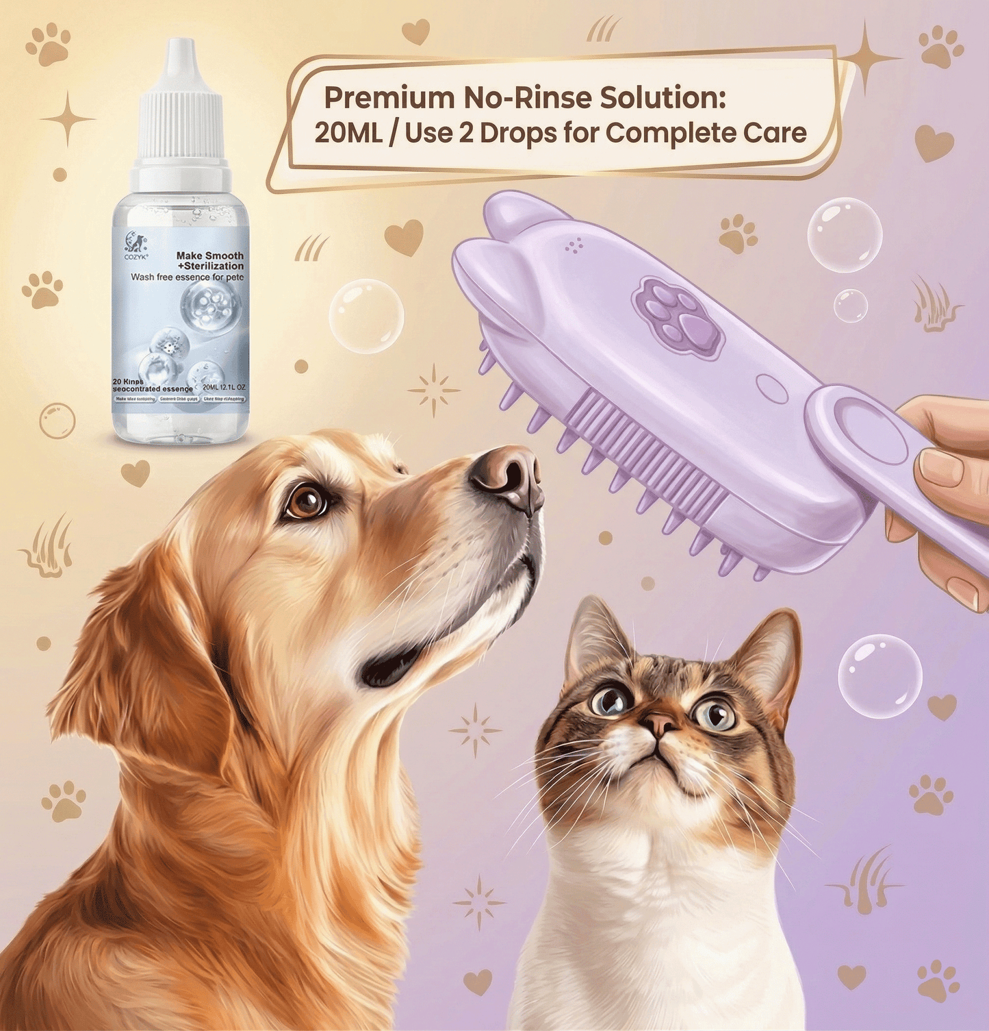 Stop Struggling with Bath Time! 🚿 Get the 2-in-1 Waterless Grooming Secret (49% OFF Ends Tonight!)