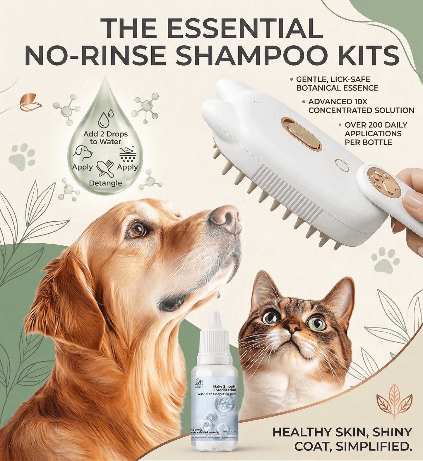 Stop Struggling with Bath Time! 🚿 Get the 2-in-1 Waterless Grooming Secret (49% OFF Ends Tonight!)