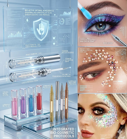 Duo-chrome Polarized Blue Eyeliner Gel - Iridescent Multi-dimensional Shimmer Eyeshadow Pen, Smudge-proof Chameleon Glitter Pigment for Bold Eye Looks