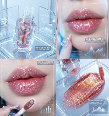 Glossy Pearlescent Lip Glaze - Shimmering Long Lasting Hydrating Lip Gloss, Waterproof & Non-Sticky Liquid Lipstick for Radiant Shine