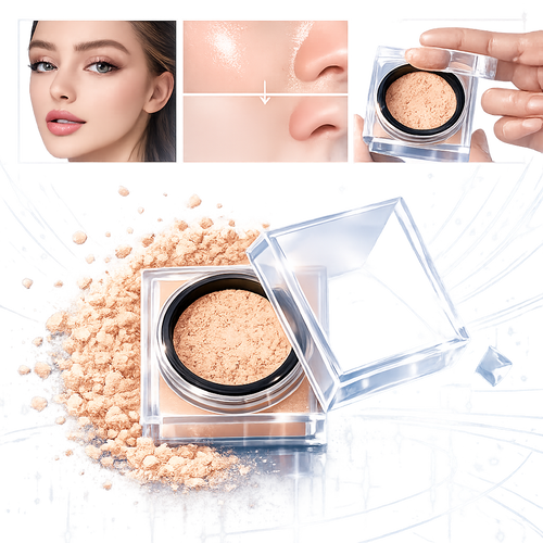 Oil-Control Loose Baking Powder - 12H Long-Wear Matte Finish Makeup, Waterproof & Lightweight Setting Powder in 4 Versatile Shades