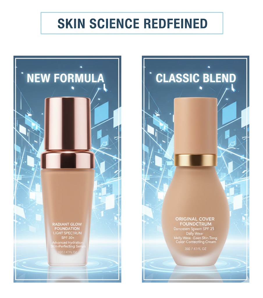 SPF 50 Color Changing Foundation - 4-in-1 Self-Adjusting Liquid Base for All Skin Tones, Hydrating Soft Matte Long-Lasting Makeup